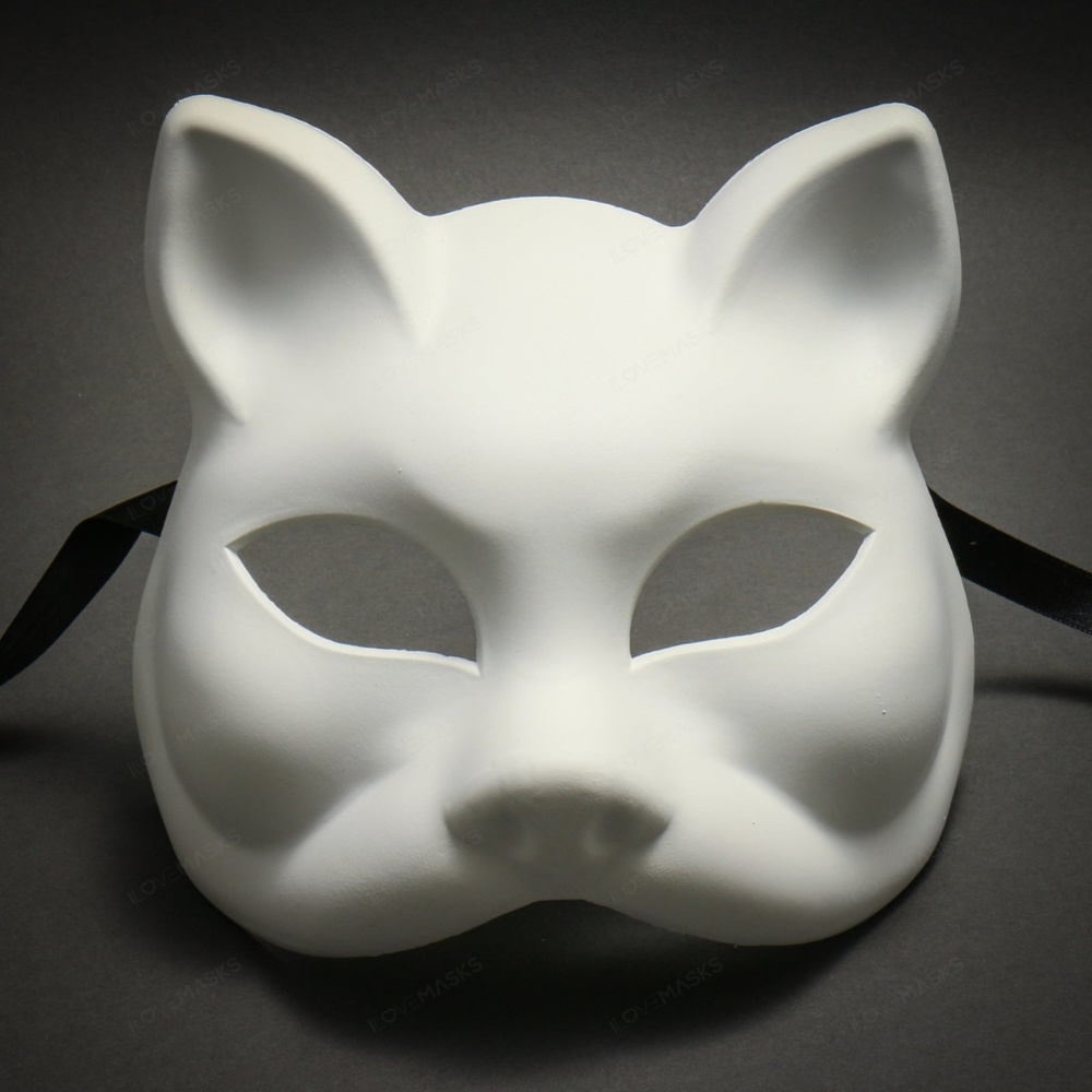 Gatto Cat Unpainted DIY Venetian Masquerade Mask